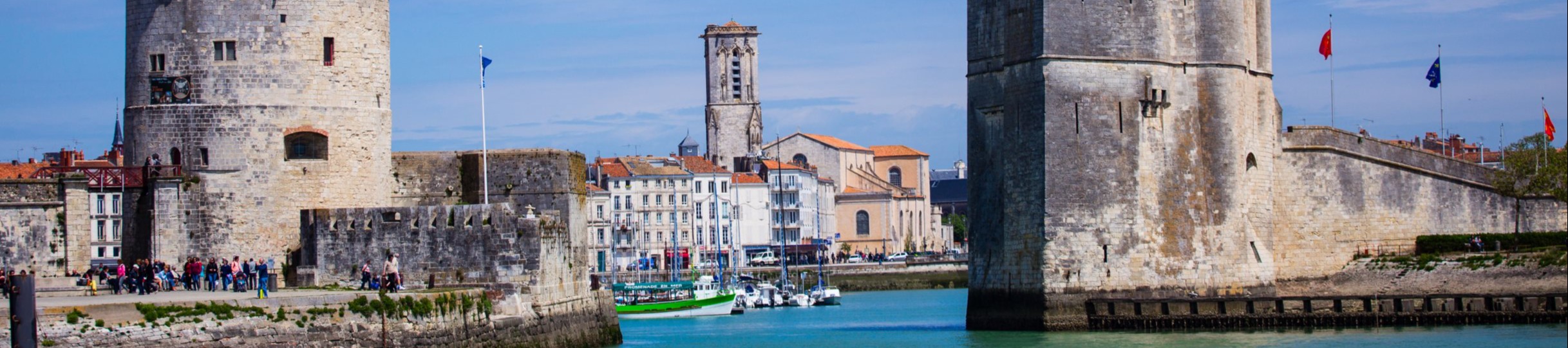 A view of the towers and the marina at La Rochelle