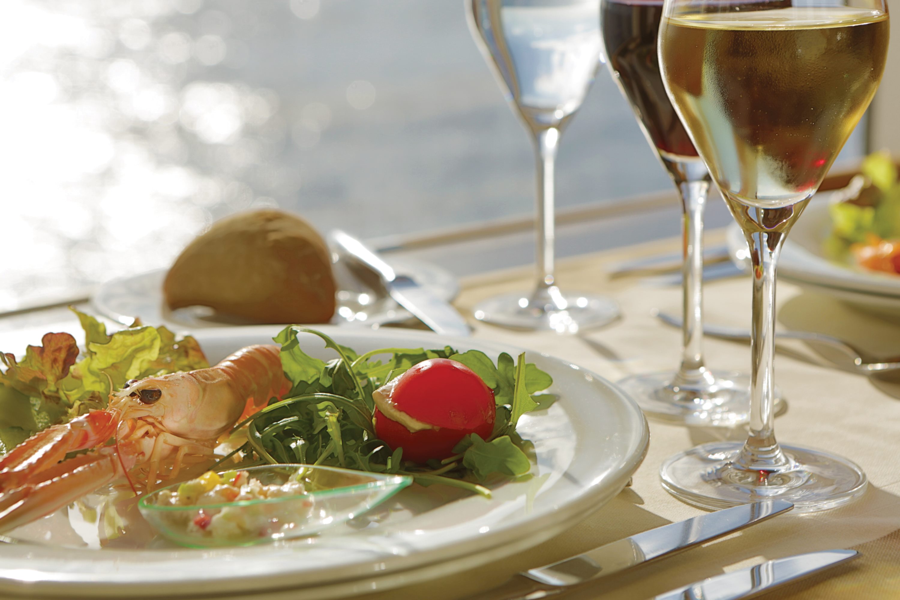 Seafood and wine