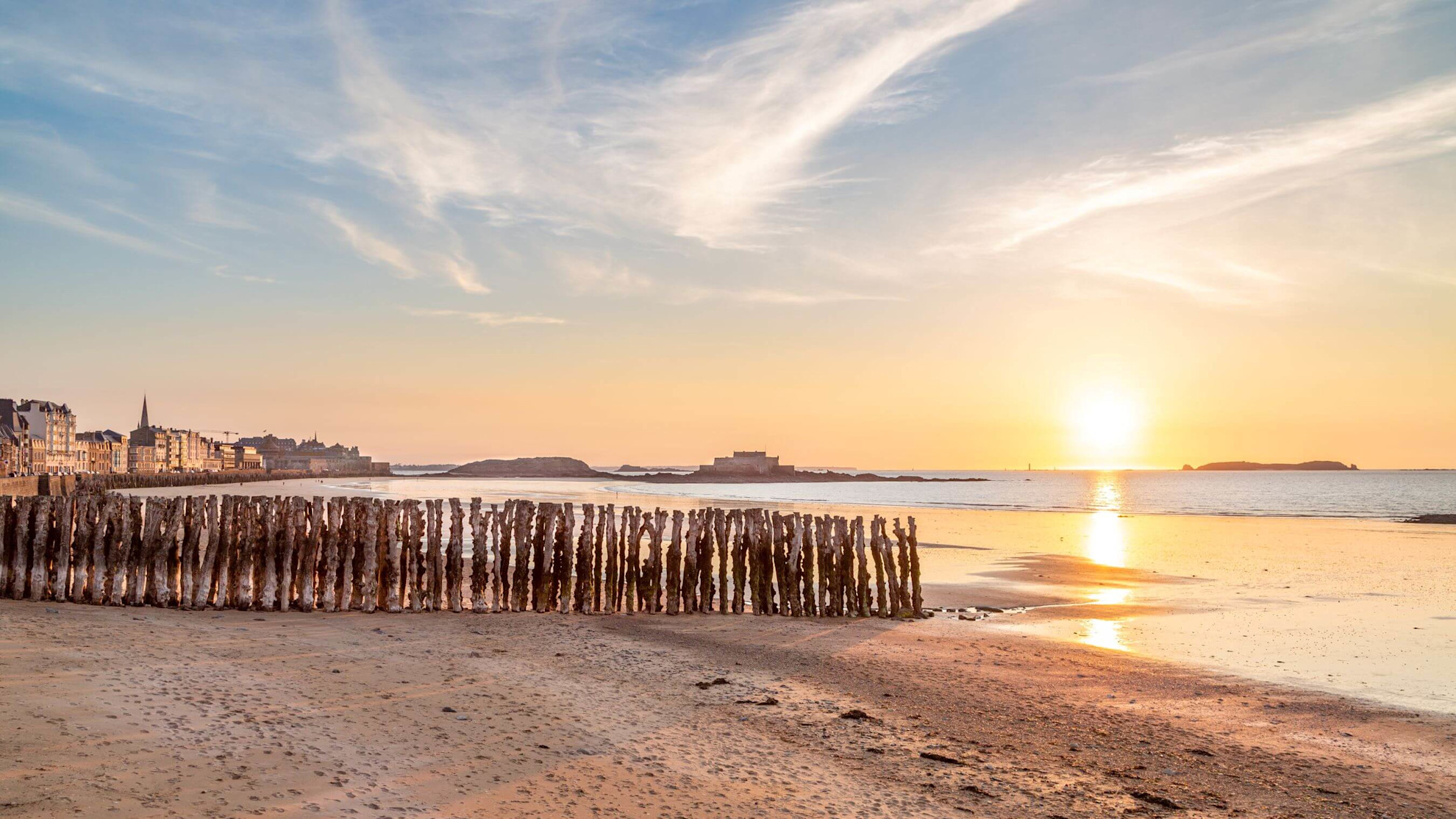 St Malo beach sunset