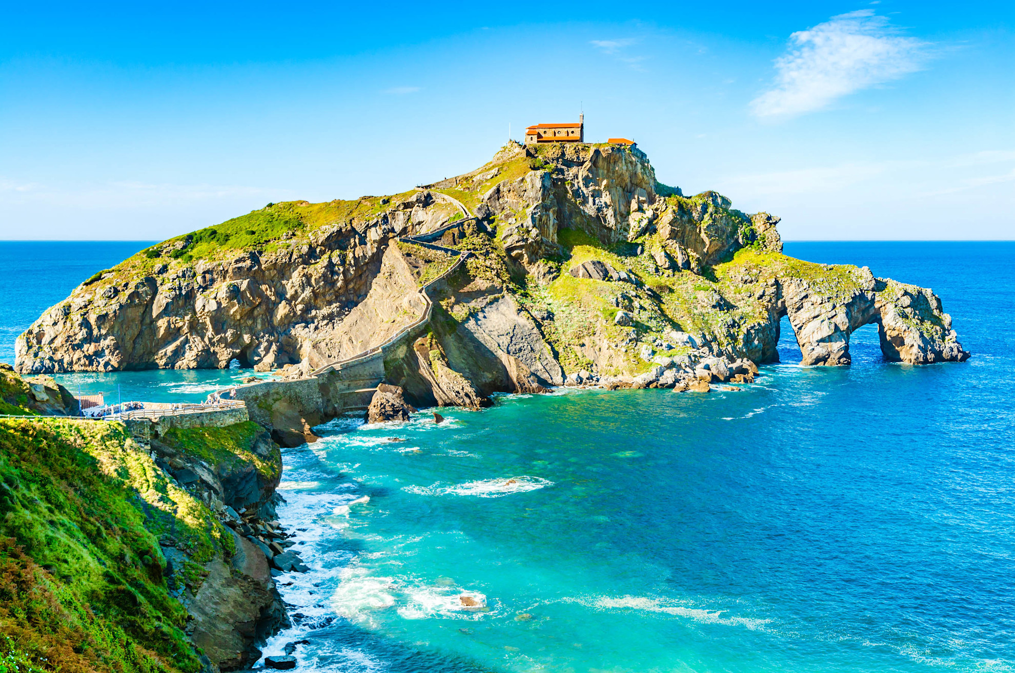 Monastery on top of a cliff at San Juan de Gaztelugatxe