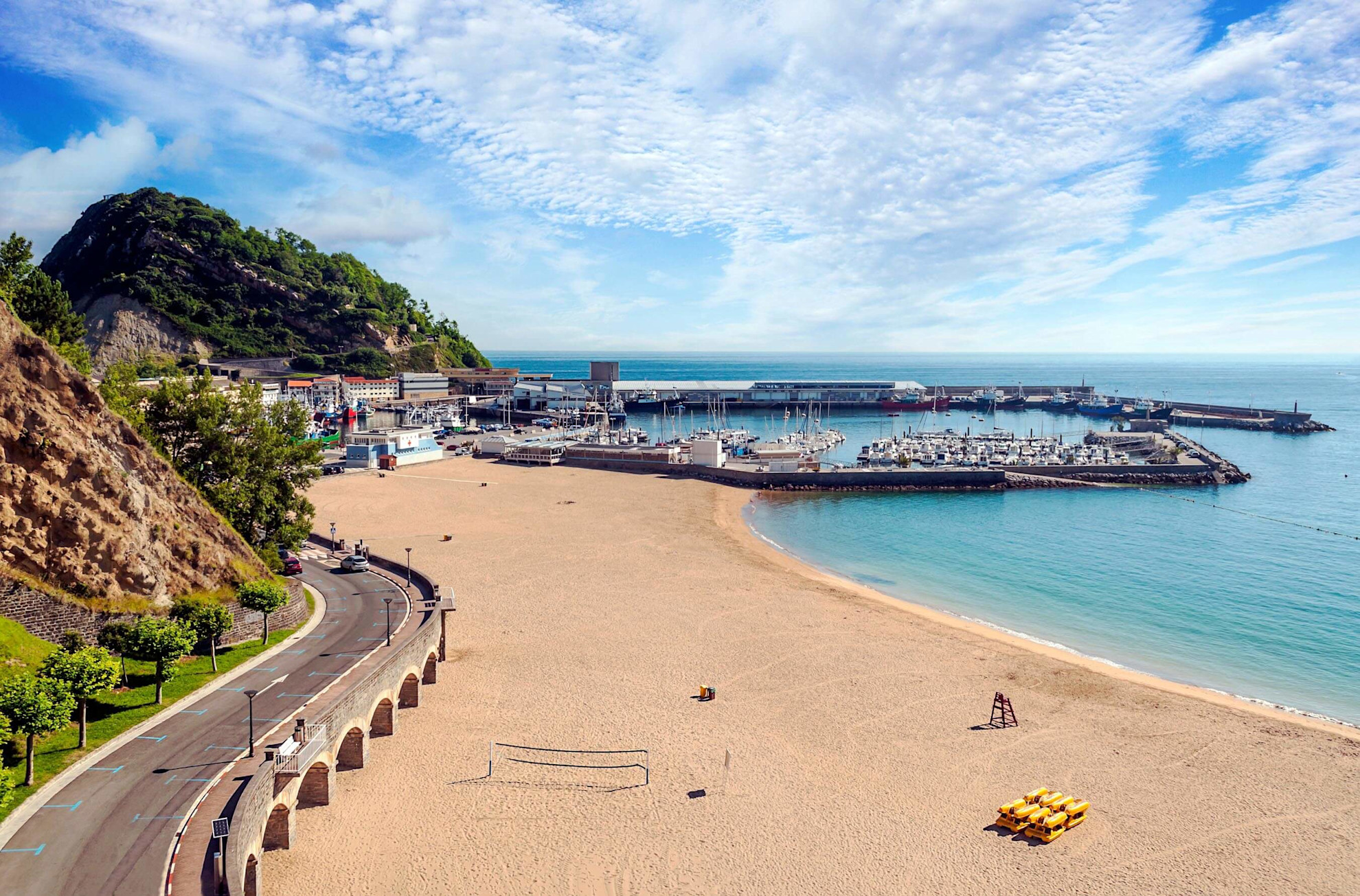 Beautiful Zarautz beach is popular with surfers