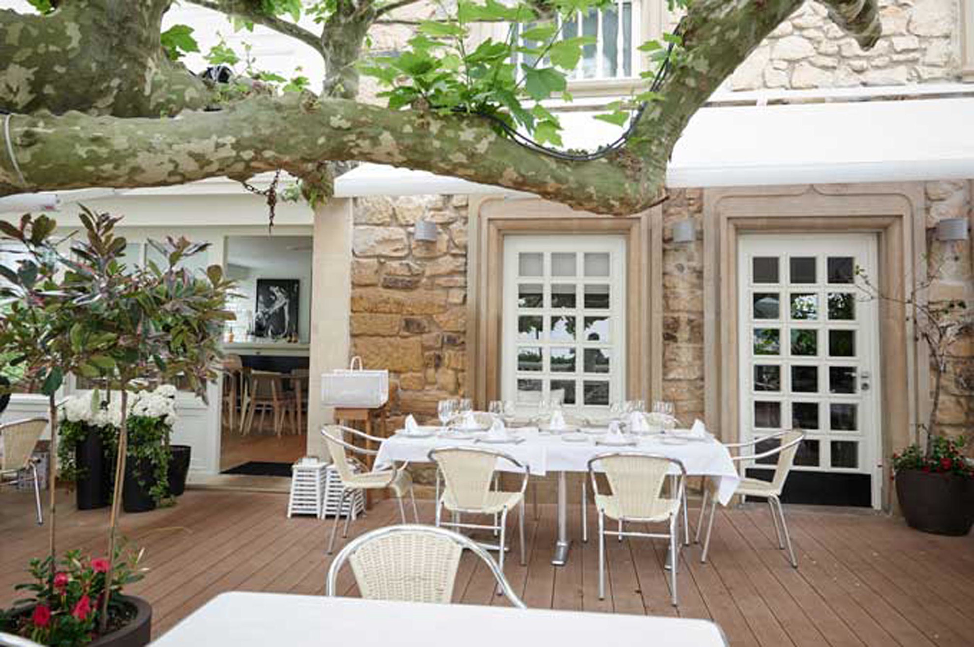 The outside terrace at Rekondo restaurant, San Sebastian