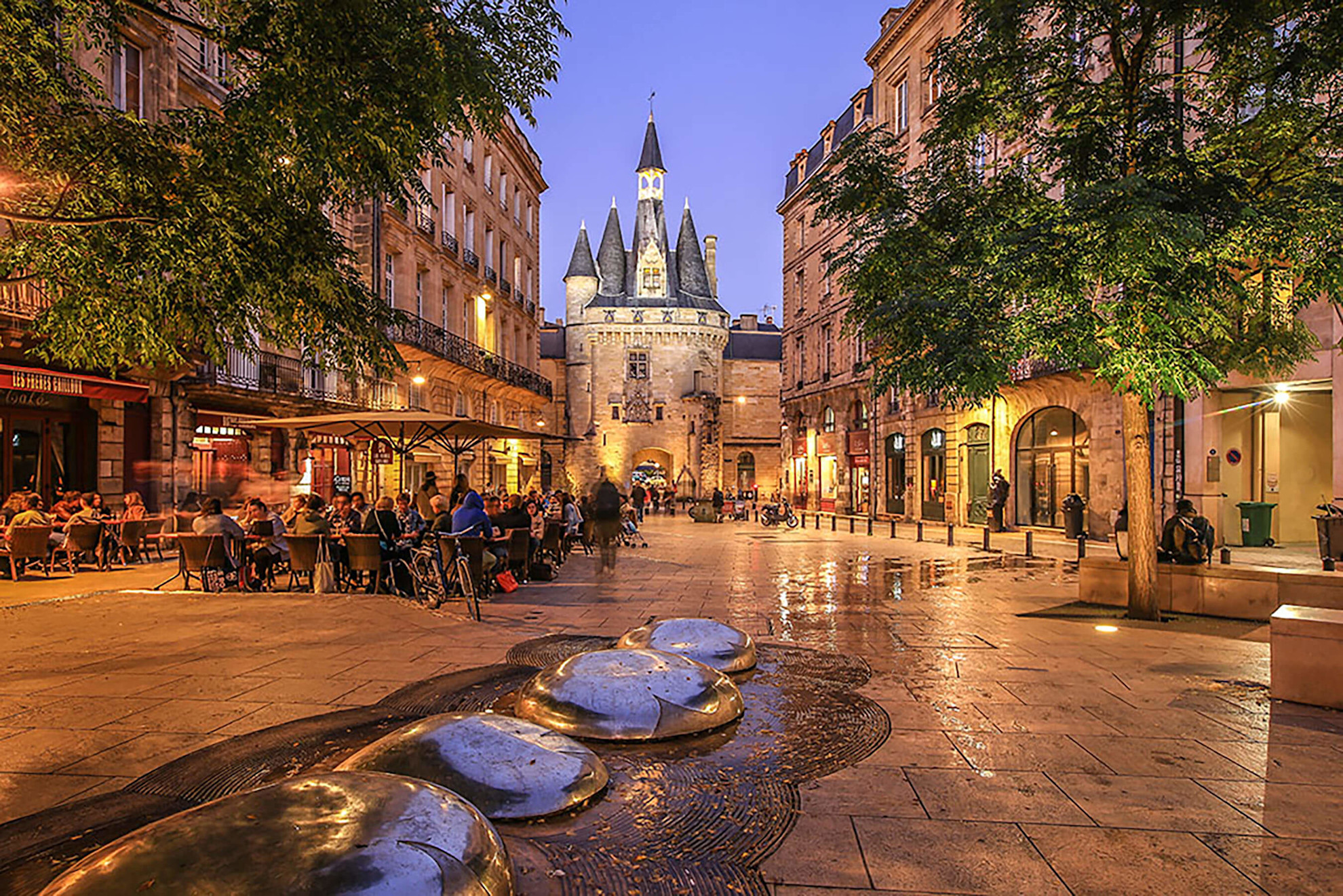 View of Bordeaux at night