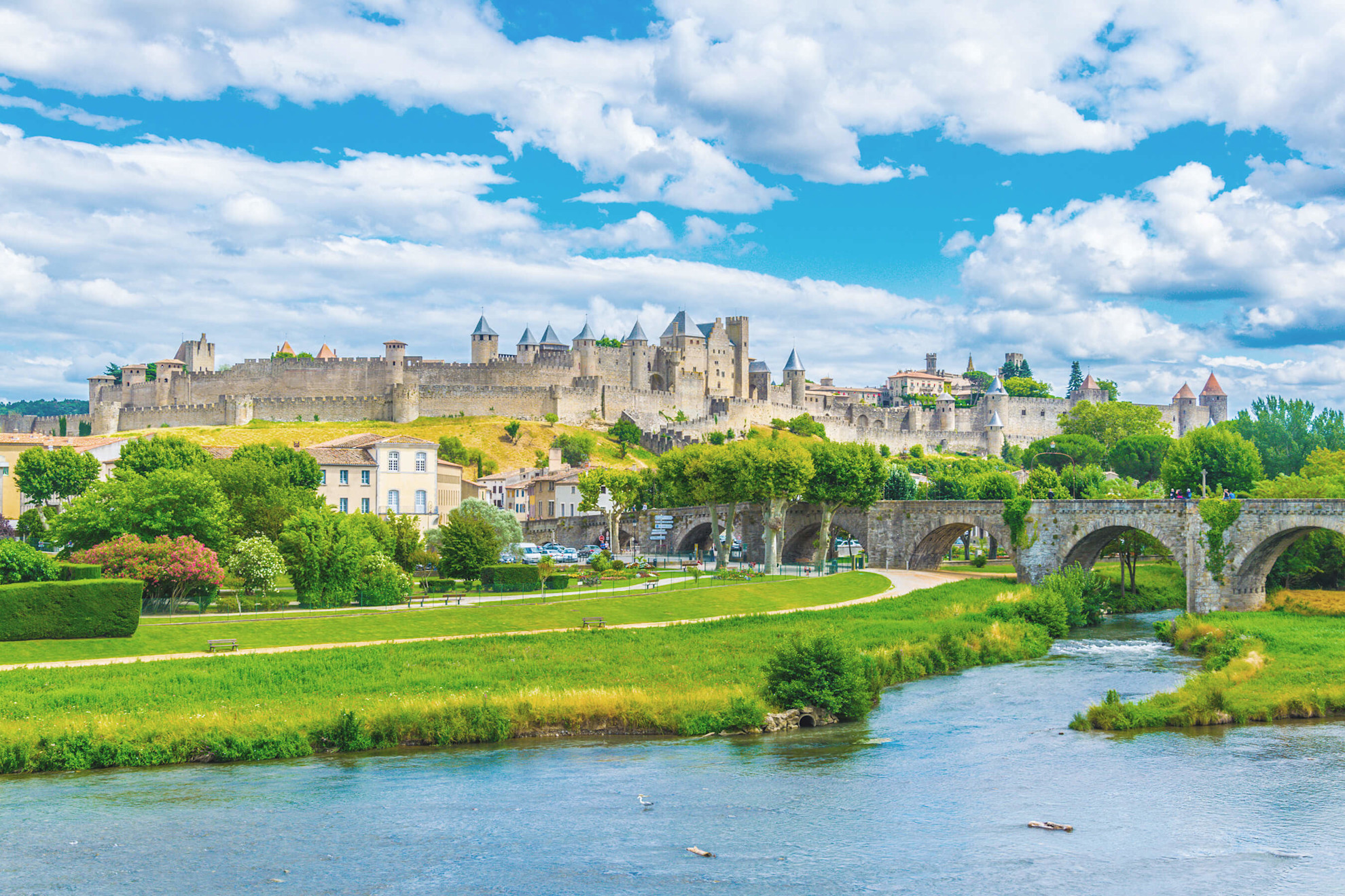 Old town of Carcassonne and Pont Vieux
