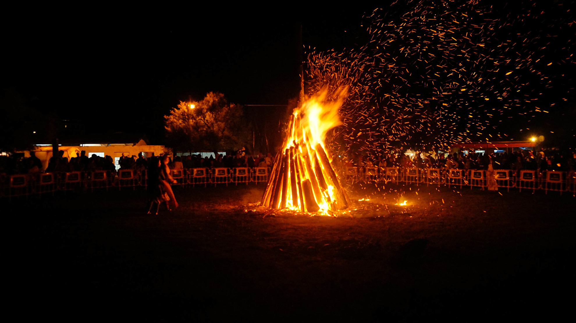 Bonfire on Saint John's Eve night in San Sebastian