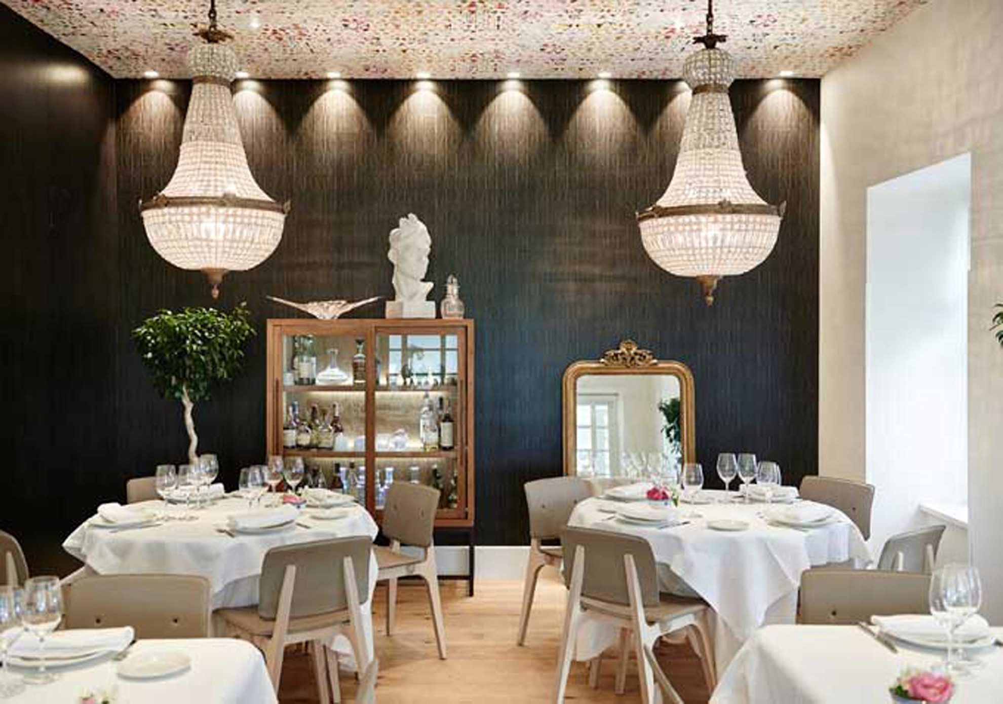 The exquisite interior at Rekondo restaurant, San Sebastian