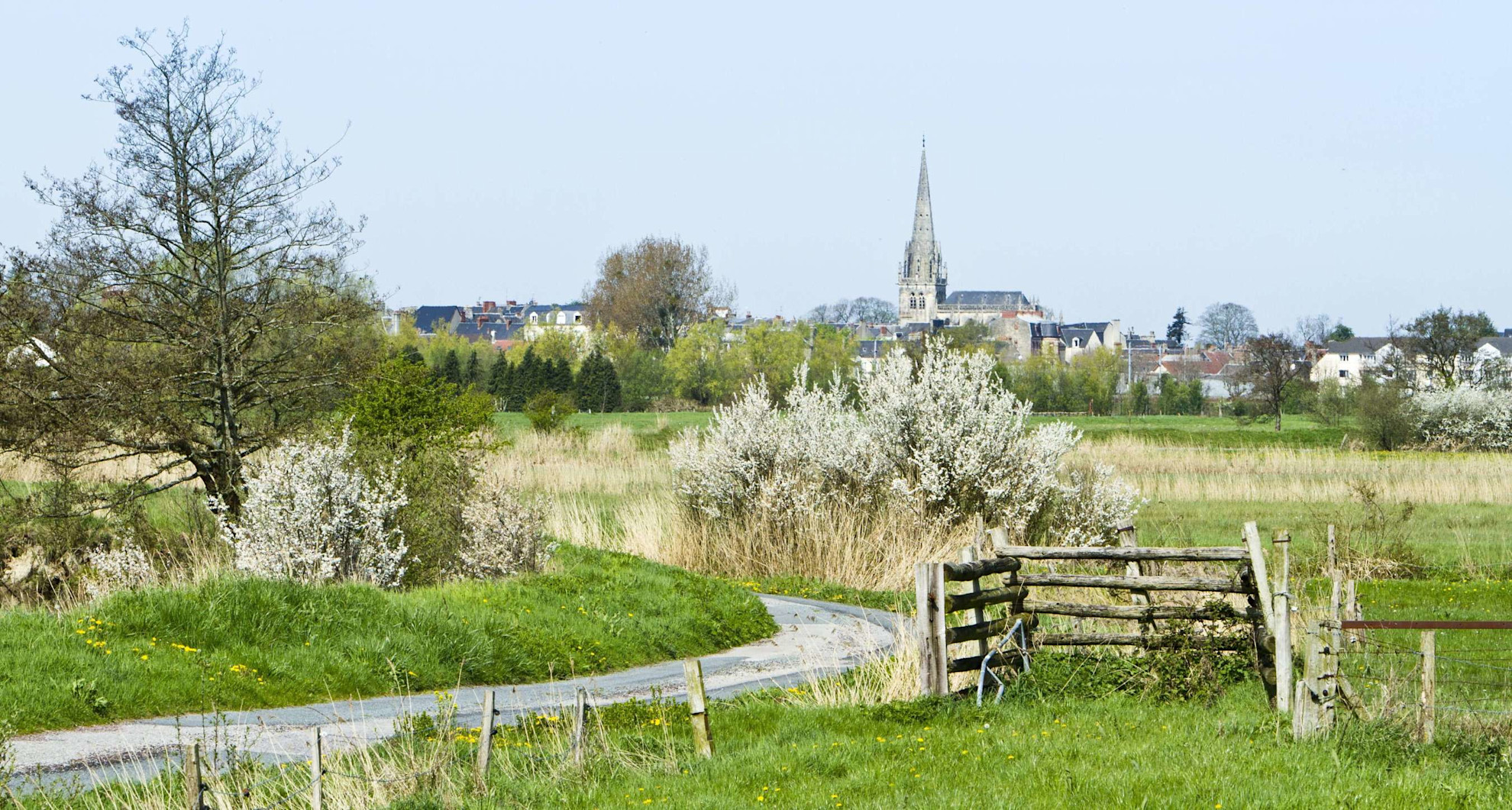 A view of the pretty countryside on the way to Carentan