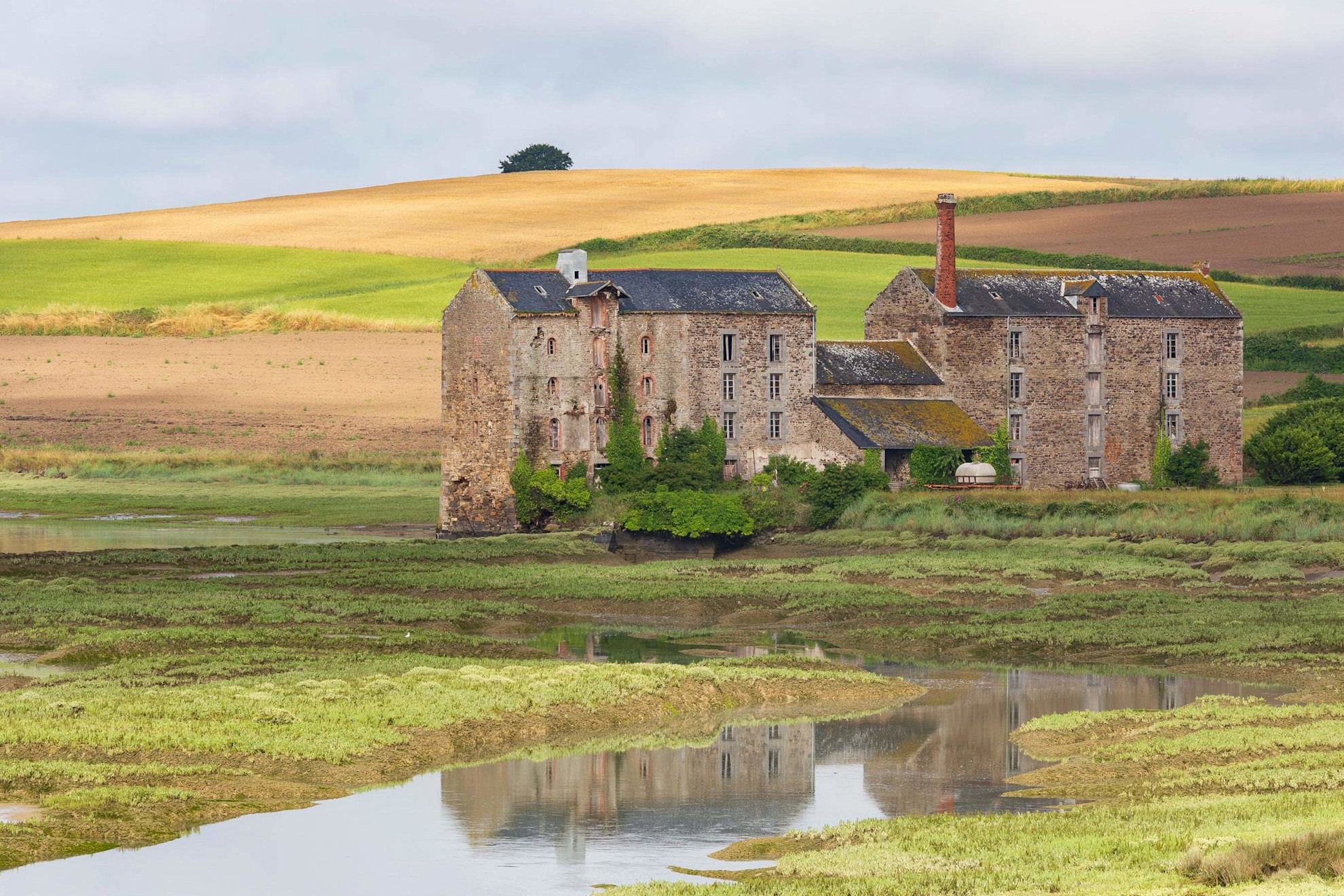 Tide water mill at La Rance estuary, Brittany, France