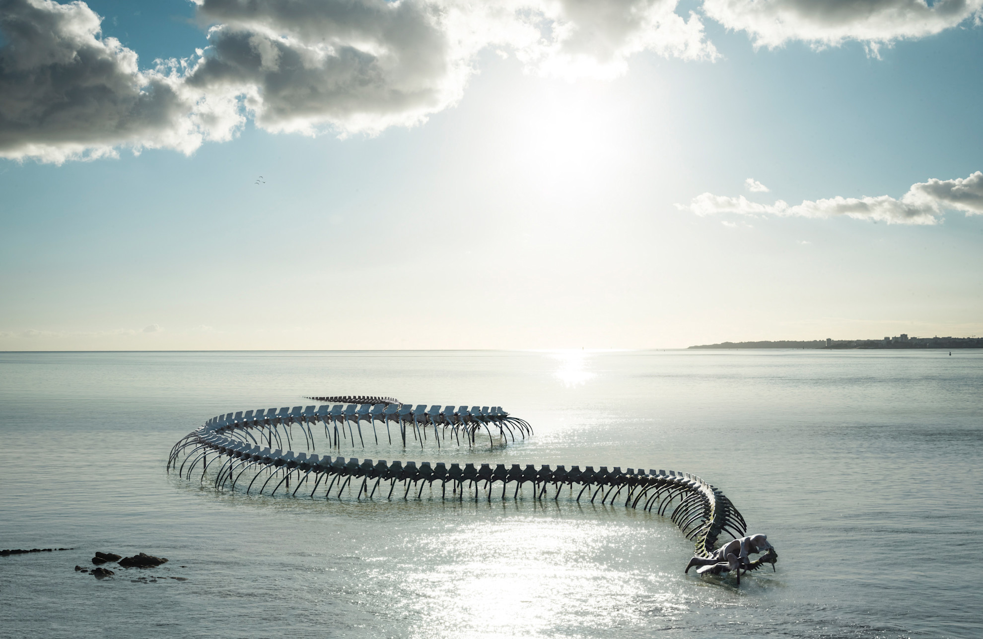 Serpent d'Ocean by Huang Yong Ping at Saint-Brevin-les-Pins in the Nantes Estuary © Franck Tomps LVAN