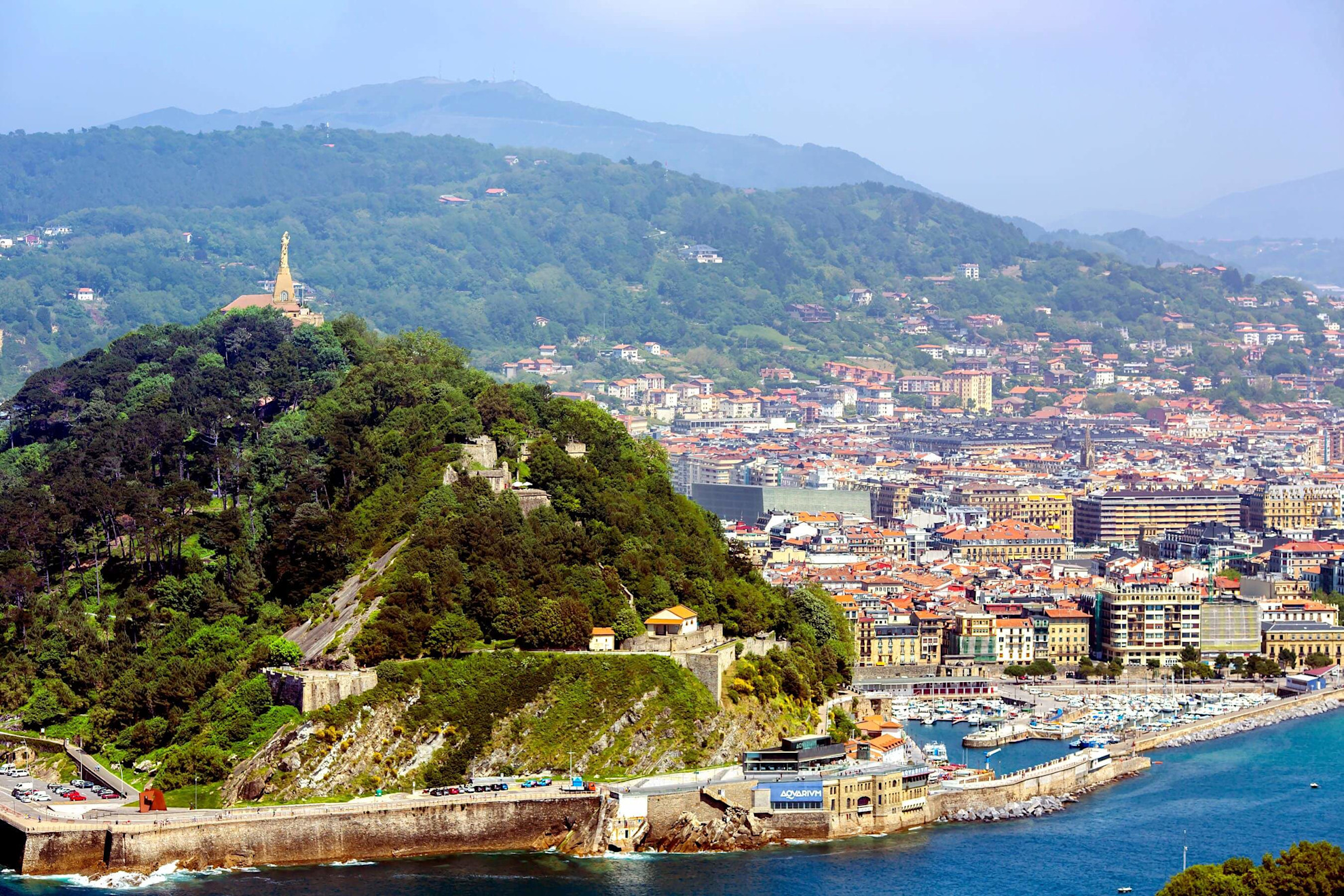 Enjoy the scenic view from Mount Igueldo to Mount Urgull