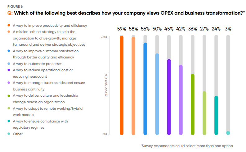 A look at the business transformation goals for operational and process excellence efforts.