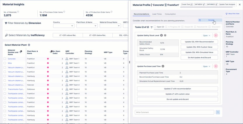 Master Data Improvement Application: Simulation for Master Data