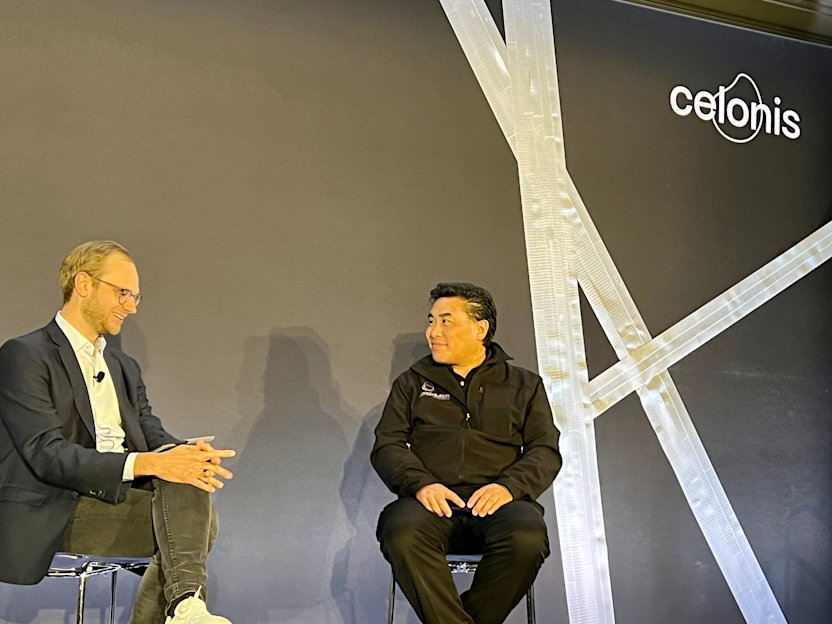 Alex Rinke and Ray Wang fireside chat at Celonis World tour 2022 Bay Area
