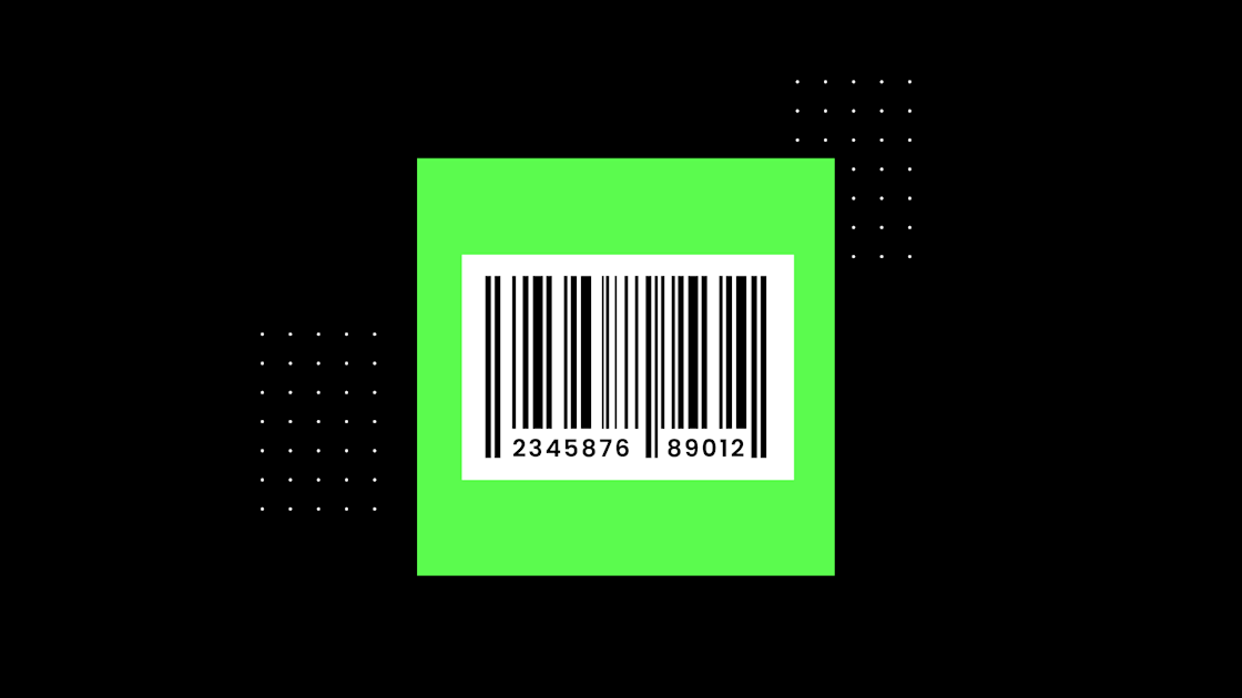 A barcode on a black background