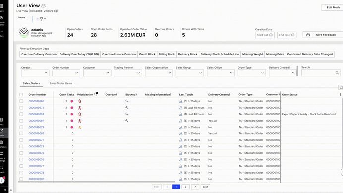 Order Management App Open order processing