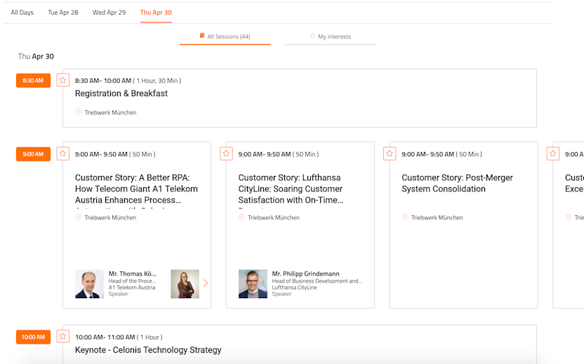 Celosphere agenda builder - day 2