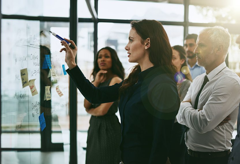 Woman at meeting Stock Photo