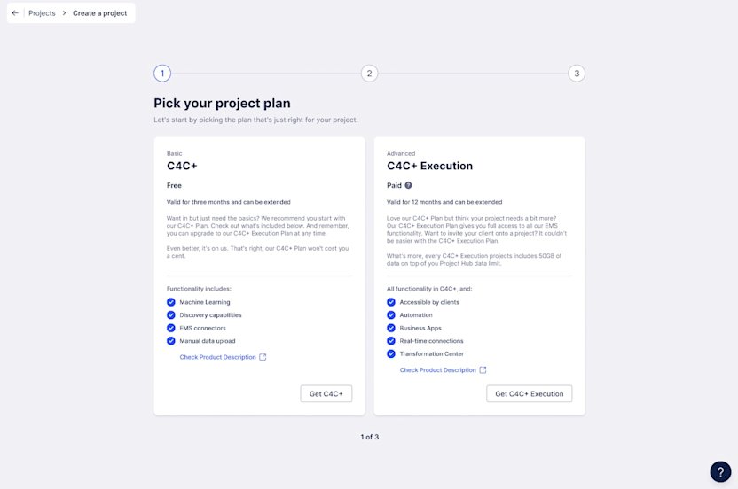 Celonis for Consulting Hub project plan screenshot
