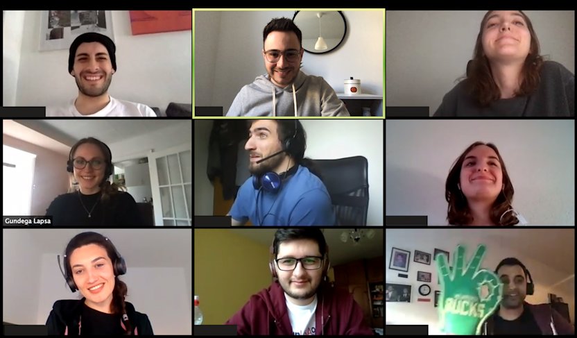 snap product team during a video call