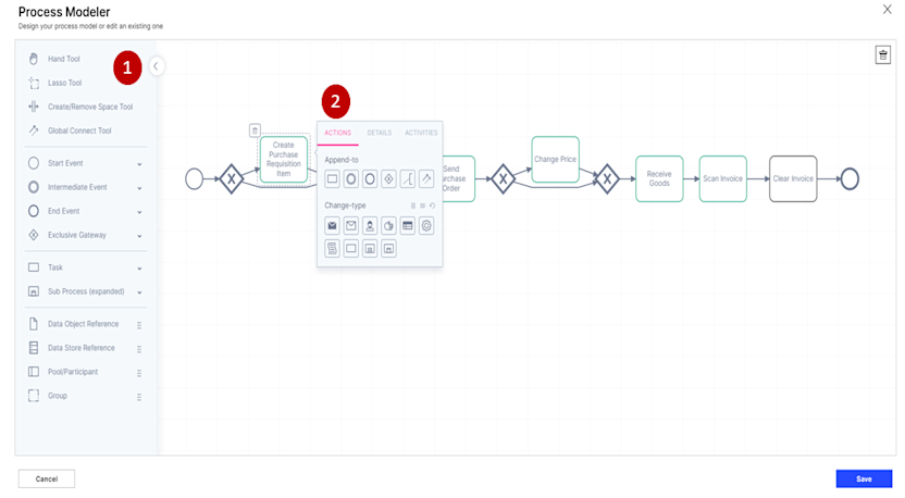 Celonis Process Modeler using BPMN 2.0 chart