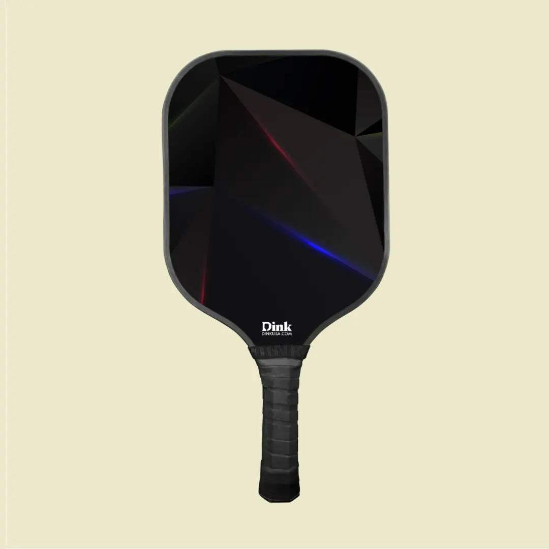 Valentines day custom pickleball black paddle with colorful lines