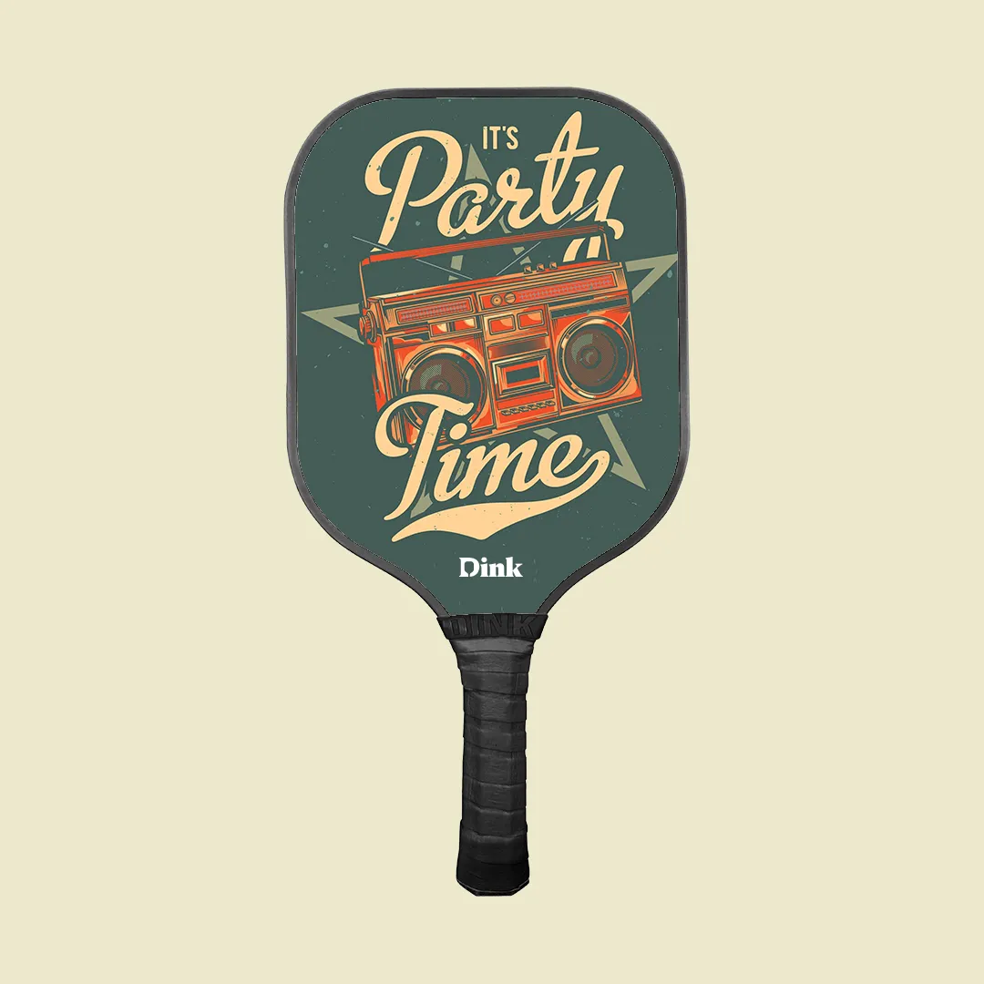 A custom pickleball paddle from Dink with a vintage design