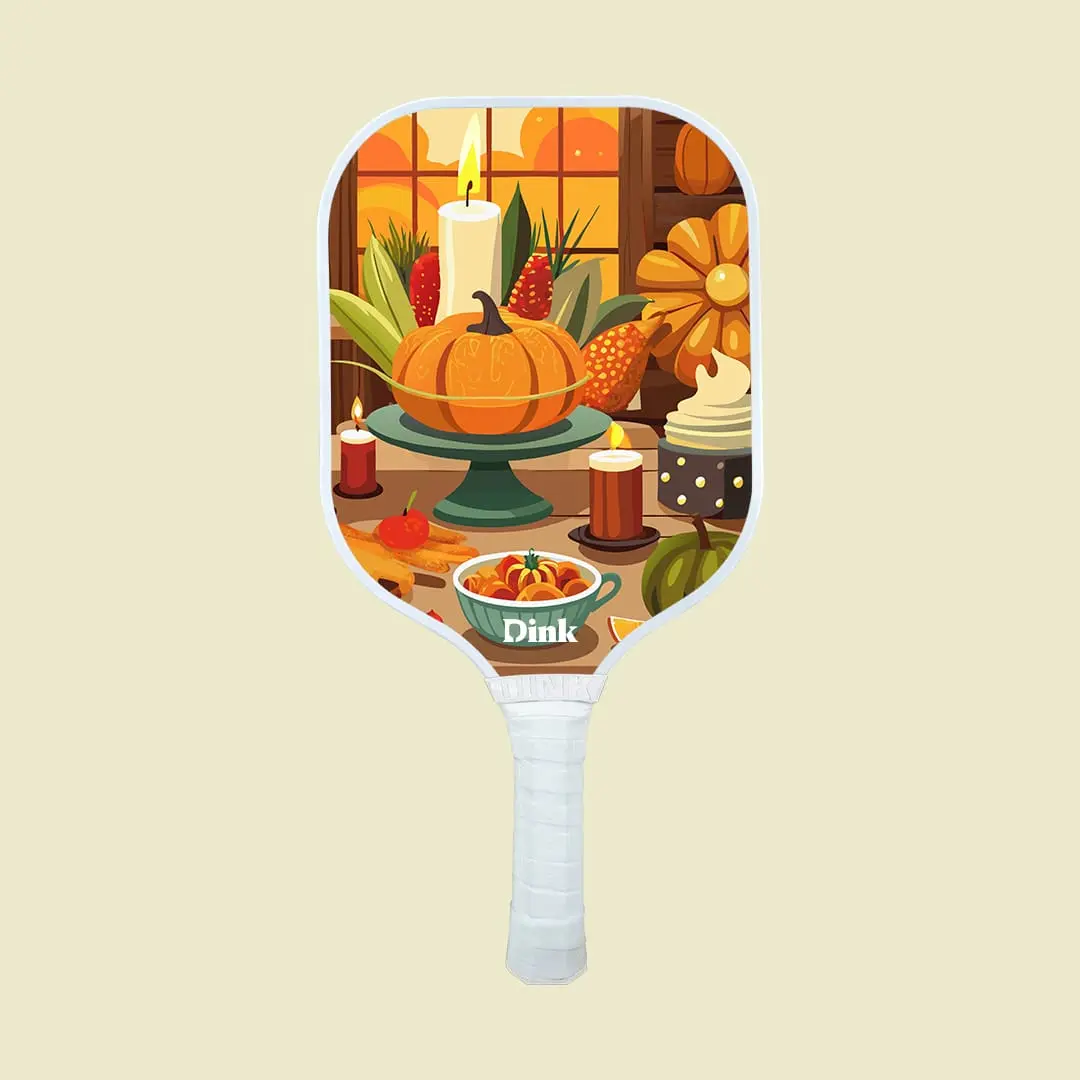 Thanksgiving feast pickleball paddle design