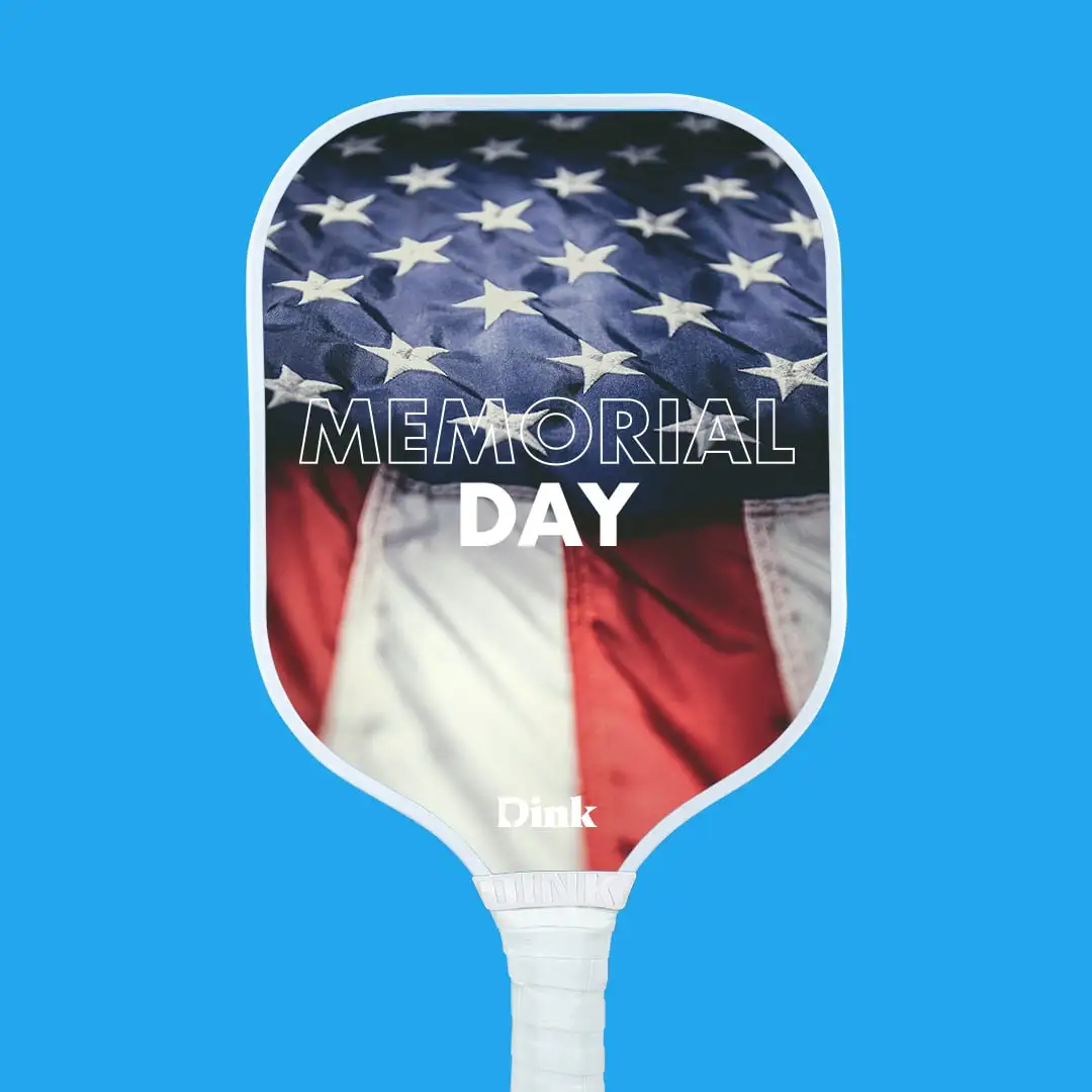 A custom pickleball for Memorial Day with American flag