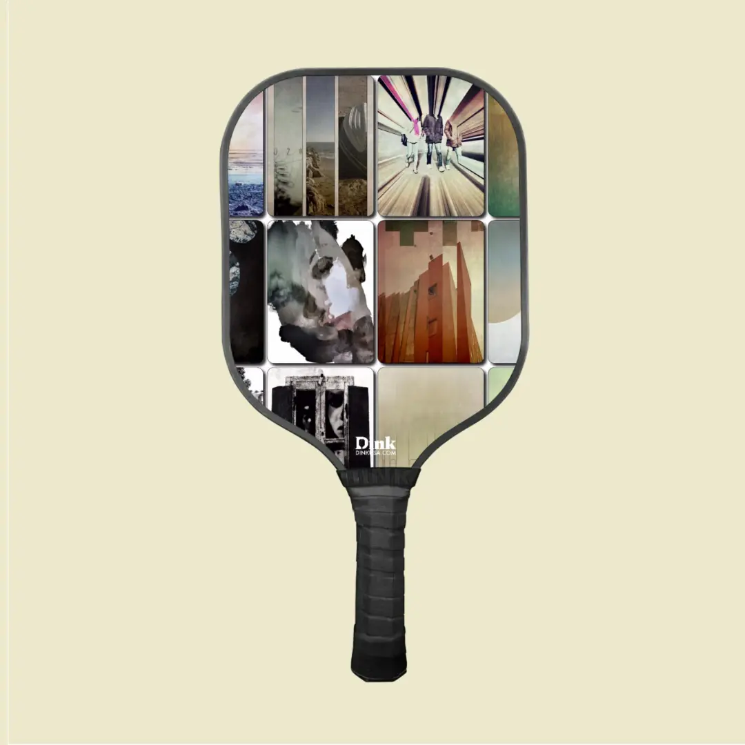 Valentines day custom pickleball paddle with a collage of his hobbies