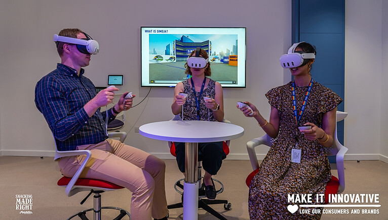 Team using VR devices