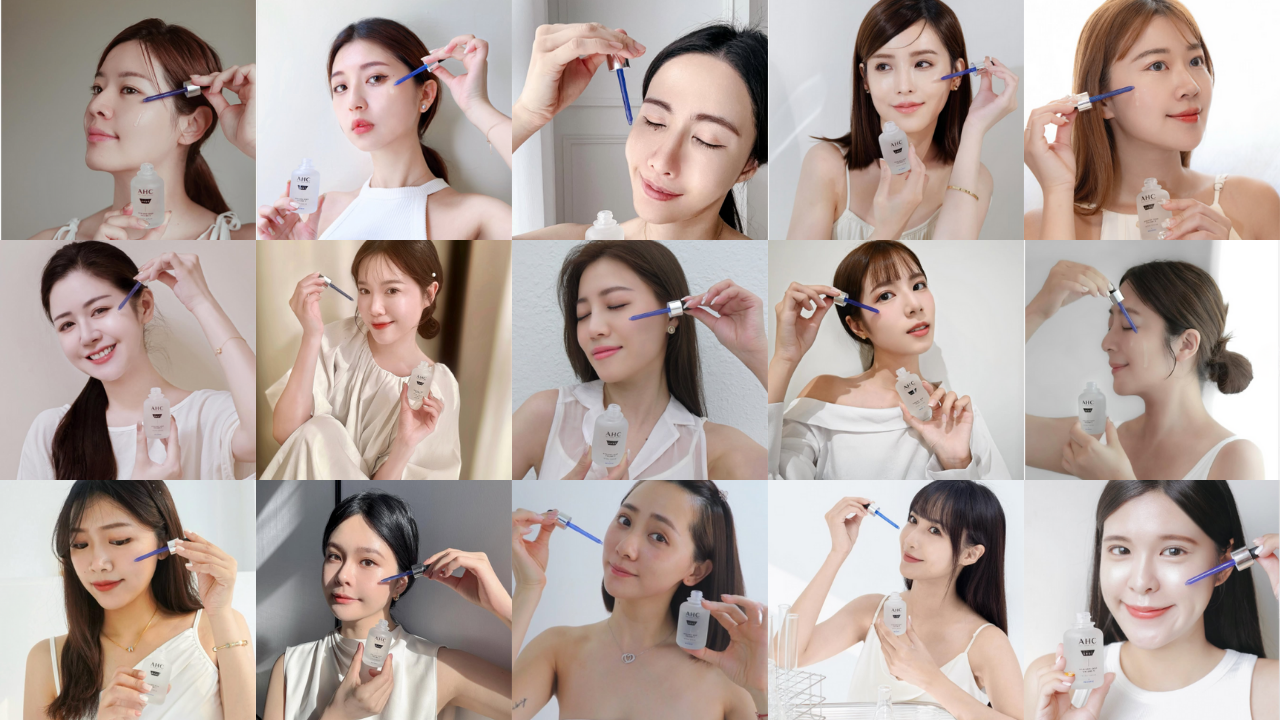 多位網紅創作者手持保養品拍攝開箱照,展現KOC口碑行銷的品牌體驗活動 4