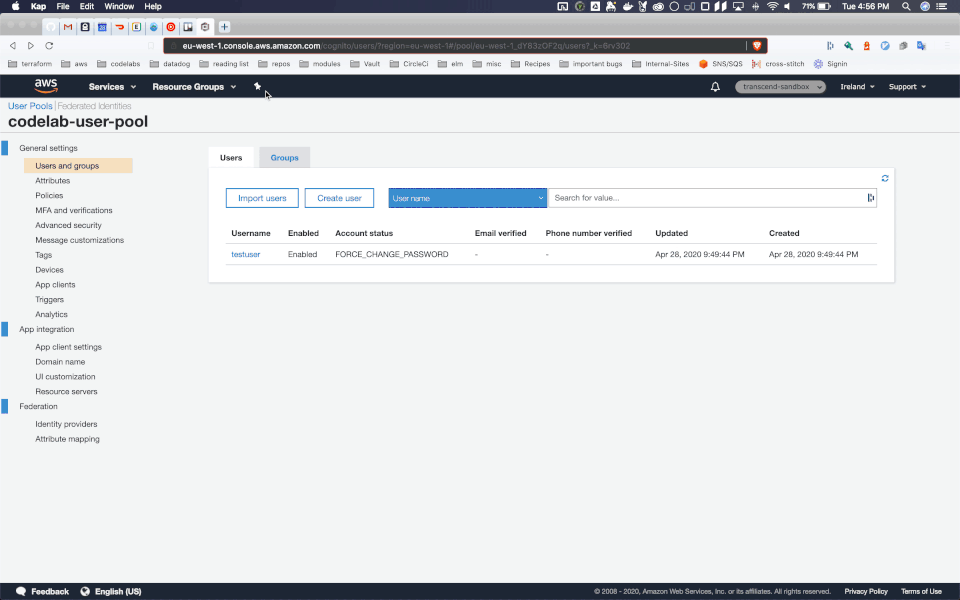 A GIF of the public facing demo of a backend.