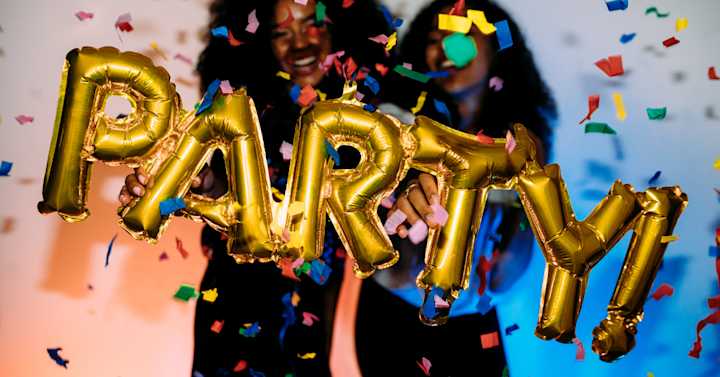 Students partying and enjoying