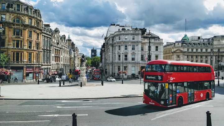 travelling in the bus in the UK