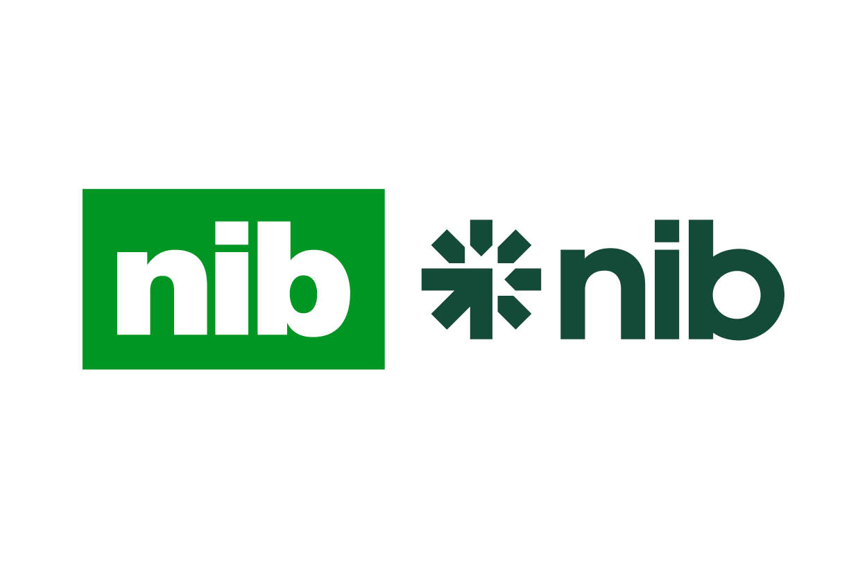 Image of old nib logo next to new nib logo