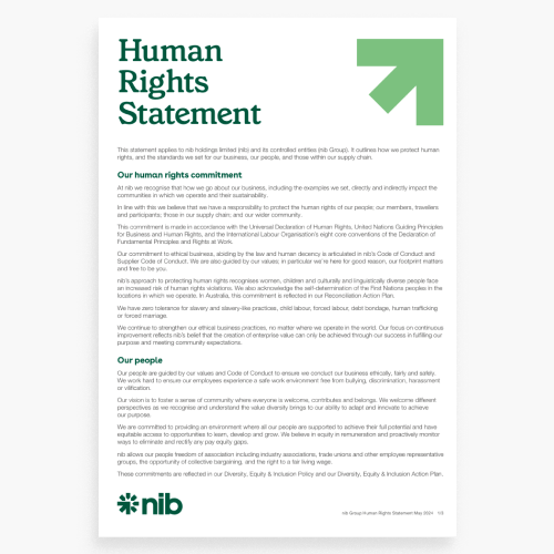 Screenshot of Human Rights Statement