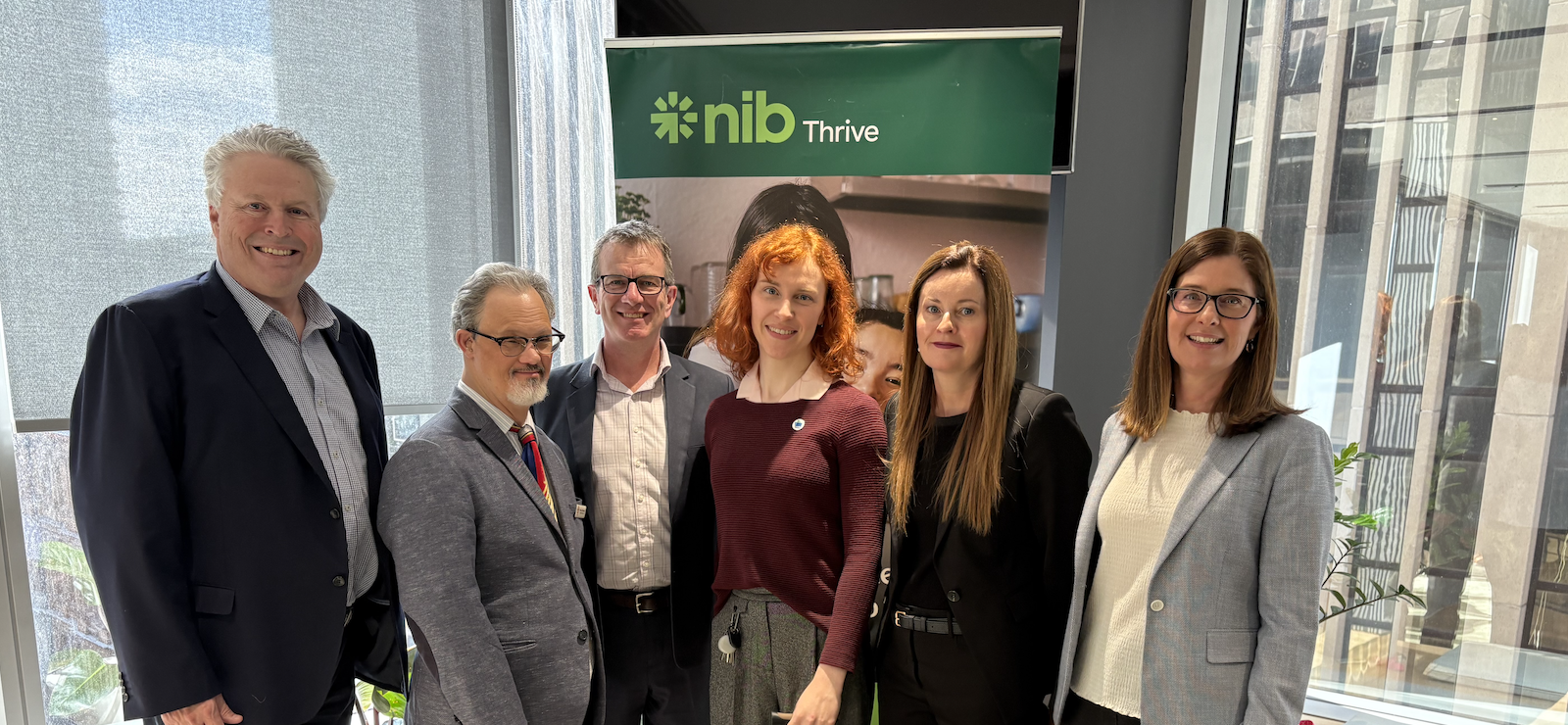 senior members of nib along side new representatives of new partnerships with Disability Australia and Down Syndrome Australia