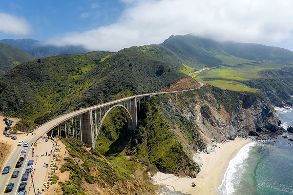 A bridge over a mountain in California