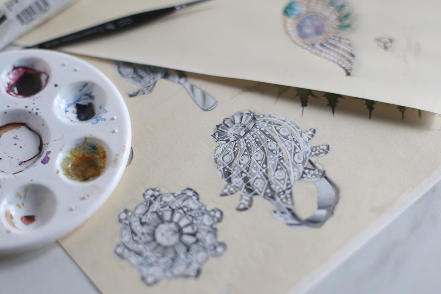 Thistle gouache 2