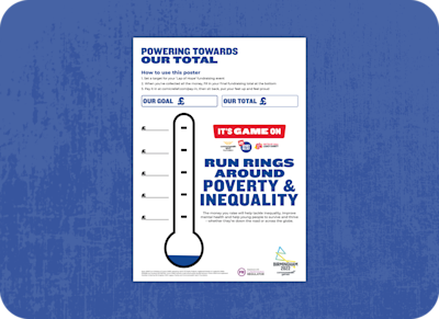 Lap of hope fundraising totaliser poster