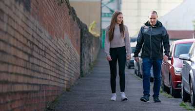 Courtney and Richie walking together