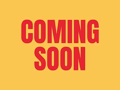 Coming soon - red on yellow