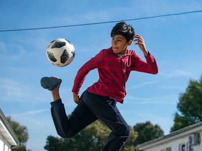 Farhad playing football