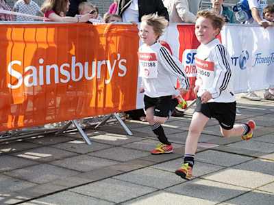 Children running in the Sainsbury's Sport Relief games