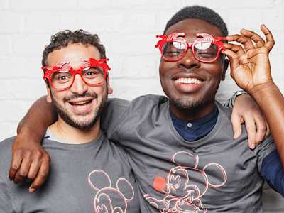 Two men fundraising