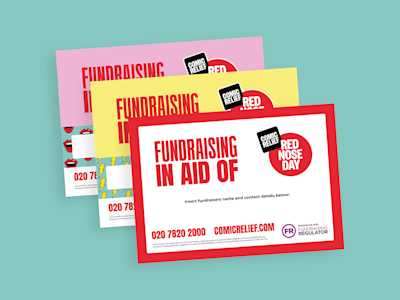 Red Nose Day 2022 In aid of bucket labels