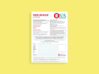 Red Nose Day 2022 Community postal pay-in form