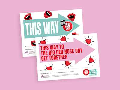 Red Nose Day 2022 wayfinding arrows