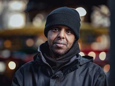 A man looking at the camera.