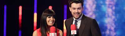 Claudia Winkleman and Jack Whitehall presenting Sport Relief 2014